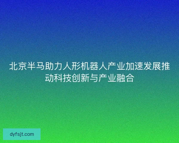 北京半马助力人形机器人产业加速发展推动科技创新与产业融合