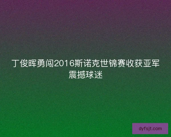 丁俊晖勇闯2016斯诺克世锦赛收获亚军震撼球迷
